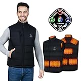FUNPRO Heated Vest for Men, 5 in-1 Smart Controller, Lights-out Design, Lightweight Heating Vest, Battery Not Included, Black M
