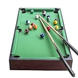 RoamReady Mini Tabletop Pool Set, Tabletop Billiards Table w/Game Balls, Sticks, Chalk, Brush and Triangle for Cat Pet Family Game