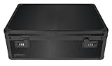 Vaultz Storage Lock Box - 6.5 x 23 x 13.5 Inch Lockable Dorm Storage Trunk with Combination Lock - Briefcase, Medicine Box, Lock Boxes for Personal Items, Cash, Laptop - Black on Black