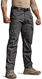 CQR Men's Tactical Pants, Water Resistant Ripstop Cargo Pants, Lightweight EDC Work Hiking Pants, Outdoor Apparel, Duratex Mag Pocket Charcoal, 42W x 30L