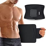 Ohuhu Waist Trimmer, Adjustable Neoprene Ab Trainer Belt for Back Support , Sweat Wrap, Sweat Enhancer, Weight Loss, Fits Up to 44 Inches, for Men & Women