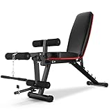 Wesfital Weight Bench with Leg Extension and Curl, Adjustable Workout Bench Utility Incline Decline Benches for Home Gym Full Body Exercise & Strength Training
