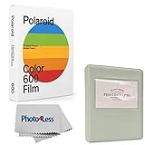 Polaroid Color Film for 600 - Round Frame 8 Photos (6021) + Grey Album Holds 32 Photos