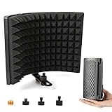 Isolation Shield, Moman RF13 Mic Shield with Three-layer Noise Suppression, Reflection Filter with 3/8' & 5/8' Adapters for Studio Recording, Podcast, Isolation-Shield-Microphone-Absorbing-Reflector