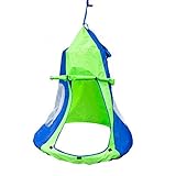 Kids Hanging Swing Tent Cover-Waterproof Hammock Chair Play House Castle Nest for 40in Round Saucer Nest Disc Rope Ceiling Tree Swing Indoor Outdoor Bedroom Backyard Playground