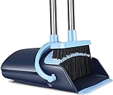 OLLSDIRE Broom and Dustpan Set for Home 2024 Indoor Broom with Dustpan Combo Set Upright Dust Pans with Long Handle Angle Broom for Kids Garden Pet Hair Lobby Wood Floor Sweeping Kitchen