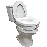 Carex E-Z Lock Raised Toilet Seat, 5 Inch Height for Elderly and Handicap, Round Or Elongated Elevated Toilets Seat Riser,