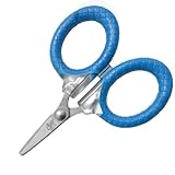 Cuda 3-Inch Titanium-Bonded Micro Fishing Scissors for Mono, Fluorocarbon & Braided Line with Dual Serrated Edges (18826), Blue