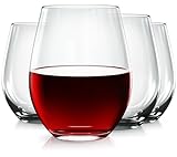 Vivocci Unbreakable Elegant Plastic Stemless Wine Glasses 20 oz | 100% Tritan Heavy Base | Shatterproof Glassware | Ideal For Cocktails & Scotch | Perfect For Homes & Bars | Dishwasher-Safe | Set of 4