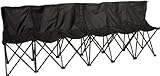 Trademark Innovations Portable 6-Seater Folding Team Sports Sideline Bench with Back (Black)