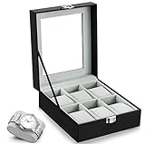 Oyydecor Watch Box 6 Slots PU Leather Case Organizer Wooden Storage Organizer for Storage and Display Men's & Women's Gift Business