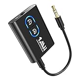 1Mii Bluetooth 5.3 Transmitter Receiver for TV to Wireless Headphones, Dual Link AptX Adaptive/Low Latency/HD Audio, Aux Adapter for Home Stereo, Airplane, Boat, Gym