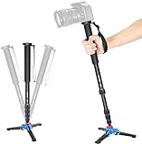 Neewer Extendable Camera Monopod with Detachable and Foldable Stand Base: Aluminium Alloy, Height 52-168 cm for Nikon Sony DSLR; 5 kg Load Capacity