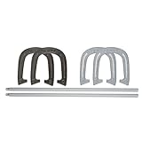Franklin Sports Horseshoe Set - Steel Horseshoes and Stakes - Official Size and Weight - Perfect for Yard and Beach - Advanced