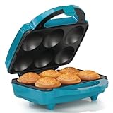 Holstein Housewares Non-Stick Cupcake Maker, Teal - Makes 6 Cupcakes, Muffins, Cinnamon Buns - Birthdays, Holidays, and More