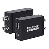SDI to HDMI Converter Support 3G-SDI, HD-SDI, SD-SDI Auto Format Detection and Stereo Audio De-embedder, SDI Loopout (Black)