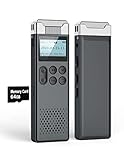 80GB Digital Voice Activated Recorder with Playback - Audio Voice Recorder for Lectures Meetings, Recording Device Dictaphone Sound Tape Recorder with Password & Card Reader