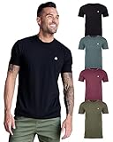 INTO THE AM Premium Men's Fitted T-Shirt 4 Pack - Modern Fitted Fresh Classic Crew Neck Branded Tee Shirts Men Multi Pack (Black/Indigo/Maroon/Olive Green, 3X-Large)