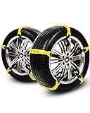 Car Snow Chains Snow Tire Chains for Anti-Slip Car Chains Car Emergency Chains All Season Anti-Skid Snow Cables Car SUV Tire Cables (Yellow, for Tire Width: 185-295mm/7-11'')