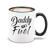 Shop4ever Daddy Fuel Black Handle Ceramic Coffee Mug Tea Cup Funny Mug For New Dad