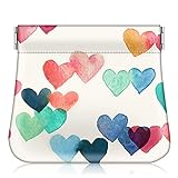 Squeeze Coin Purse, Fintie PU Leather Coin Pouch Change Holder for Woman Girls (Raining Hearts)