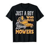 Lawn Mowing Just a Boy who Loves Mowers Gardener T-Shirt