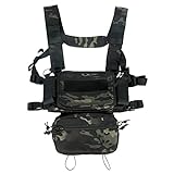 Roseboon Tactical Vest Outdoor Chest Rig Ultra-Light Breathable Combat Training Vest Adjustable for Adult Modular Chest Rig