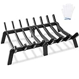 Fireplace Grate 20in Heavy Duty - Fireplace Racks for Inside Fireplace, Firewood Log Rack Holder, Fireplace Accessories, Chimney Hearth Wood Stove Burning Indoor, 8 Bars Fire Pit Grate for Outdoor