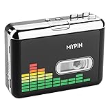 USB Cassette to MP3 Converter, Portable Walkman Cassette Audio Music Player Tape-to-MP3 Converter with Earphones, Volume Control, Auto Reverse, No PC Required