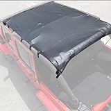 Bikini Top Roof Cover Compatible with Jeep Wrangler JK JKU 4 Door 2007-2018,Soft&Waterproof Sunshade Leather Soft Top Cove Black,72.8'×53.5'
