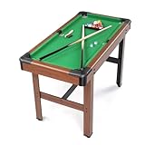 PEXMOR 48' Pool Table, Billiard Game Table for Kids and Adults, Mini Pool Table Set Indoor & Outdoor for Game Room Family with Balls, Cues, Chalk, Brush and Triangle