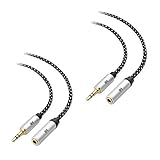 Cable Matters 2-Pack Headphone Extension Cable 10 ft (3.5mm Extension Cable/Aux Extension Cable, Aux Cord Extension) in Black - 10 Feet
