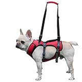Dog Lift Harness, Full Body Support & Recovery Sling, Pet Rehabilitation Lifts Vest Adjustable Breathable Straps for Old, Disabled, Joint Injuries, Arthritis, Paralysis Dogs Walk (Red, S)