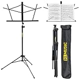 KK Music Sheet Music Stand - Portable Folding Music Stand for Sheet Music with Tripod Base and Carrying Bag - Heavy Duty Foldable for Kids and Adults