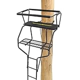Rivers Edge® 18’ 2-Man Ladder Stand, Affordable 2-Man Ladder Stand, Padded Bench Seat, 36” Wide Platform, Flip-Back Shooting Rail