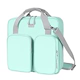 egiant 3 Inch 3 Ring Zipper Binder with Shoulder Strap & Durable Handle & Multi-Pocket - 3' Binder with Zipper for School Girl & Boy,Compatible with 13-Inch MacBook/Tablet -Patent Design Light Blue