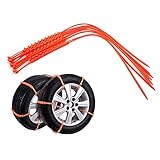 Topteng 10Pcs Emergency Tire Chains Set Anti-Skid Mud Snow Survival Traction Multi-Function Security Chains for Car SUV