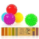 [5 Pack] Spiky Sensory Balls - Squeezy and Bouncy Fidget Toys - Sensory Toys – No BPA Phthalates Latex – School and Special Education Supply