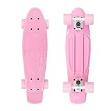 Pink Skateboard with Pink Wheels Cruiser Board 22' Complete for Adult and Beginners AZM