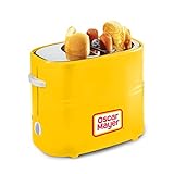 Oscar Mayer 2 Slot Hot Dog and Bun Toaster with Mini Tongs, Hot Dog Toaster Works with Chicken, Turkey, Veggie Links, Sausages and Brats, Yellow