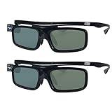 3D Glasses, Active Shutter Rechargeable Eyewear for 3D DLP-Link Projectors Cocar Toumei - Pack of 2