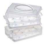 Snapware Snap 'N Stack Portable Storage Carrier with Lid for Eggs, BPA-Free Egg Holders, Dessert Carrier with Stackable Trays, Microwave, Freezer and Dishwasher Safe(Clear)