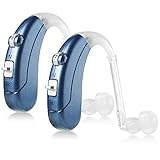 Digital Hearing Amplifier Pair - Rechargeable -Operated BTE Personal Sound Assist Device with 2 Modes, Volume Control & Noise Cancelling, Behind-The-Ear Aids for Adults and Seniors