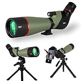 Gosky Newest 20-60X80 HD Dual Focusing Spotting Scope, BAK4 Prism 45 Degree Angled Eyepiece with Tripod, Smartphone Adapter, Scope for Bird Watching Target Shooting Hunting Wildlife Scenery