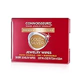 CONNOISSEURS Premium Edition Compact Jewelry Wipes -20% More, No Rinse Gold and Silver Jewelry Cleaner, Polish and Remove Tarnish to Restore Brilliance, Dry Disposable Wipes, 30 Count