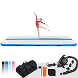 Tuxedo Sailor Inflatable Gymnastics Tumbling Mat Air Tumble Track 10/13ft 4/6in Thickness Air Floor Mat With Electric Air Pump for Gymnastics/Training/Home/Cheerleading/Water/Gym/Yoga