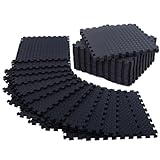 24 Pack, 96 SQFT 1/2' Extra Thick Floor Exercise Mat for Home Gym or Floor Padding for Kids - High-Density EVA Interlocking Foam Floor Tiles for Gym Equipment, Play Area - Yoga, Cardio, Weights, MMA