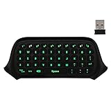 MoKo Xbox One Mini Green Backlight Keyboard 2.4G Receiver Wireless Chatpad Message Game Keyboard Keypad with Headset/Audio Jack for Xbox One/Xbox One S/Xbox One Elite/2/Xbox Series X/S, Black