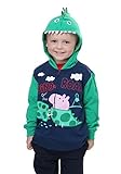 Peppa Pig Boys' Toddler George Pig Zip Up Hoodie Sweatshirt with Eyes Detail, Navy, 3T