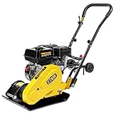 Stark USA 7.0HP 5000VPM 5500MAX Gas Vibration Compaction Force 20 x 14 inch Plate Compactor w/Built-in Wheel